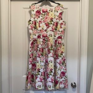 NWT Lindy Bop floral print tank skater dress in XL